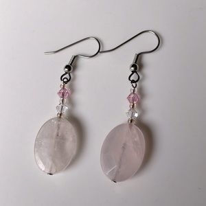 Pink quartz earrings